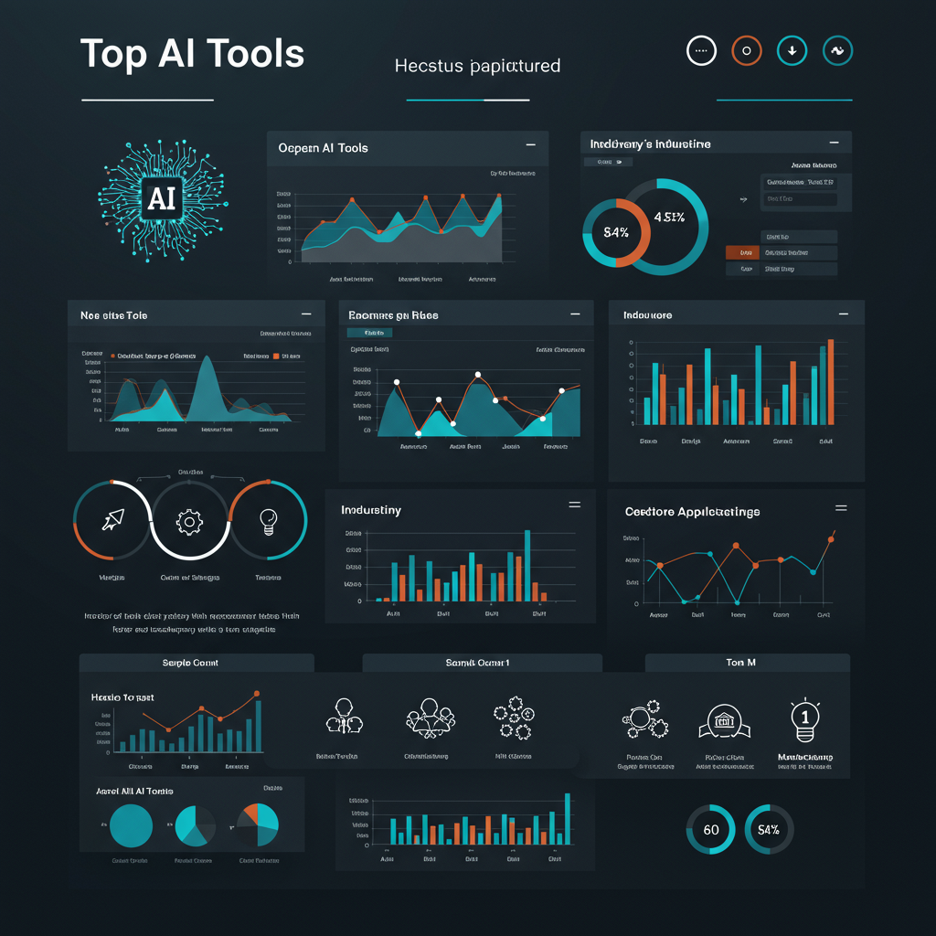 Business professionals reviewing a dashboard of best AI tools for business 2025, comparing features and use cases
