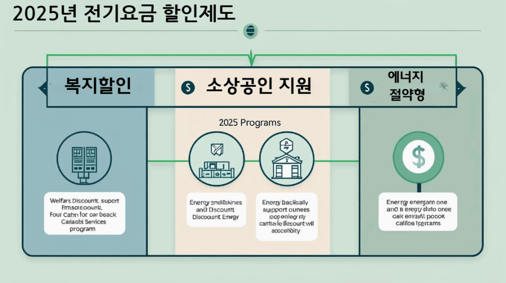 전기요금 할인제도 2025년 구조 인포그래픽