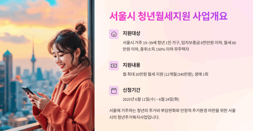 서울 청년 월세 지원 2025년 인포그래픽
