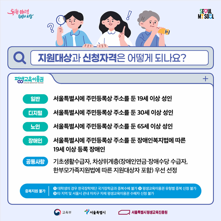 평생교육이용권 신청 자격 확인