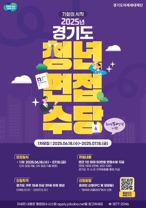경기도 청년 면접수당 신청 방법을 설명하는 인포그래픽