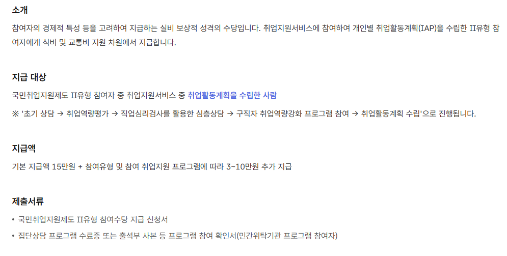 취업활동비용 안내