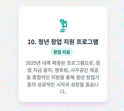 2025년 청년 지원 정책 TOP 10 청년창업 지원 프로그램