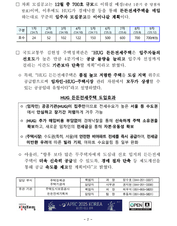 2025년 든든전세주택 1400가구 공급 안내 보도자료2