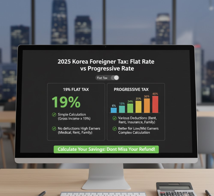 A comparison chart of the 19% flat tax rate vs. progressive rates.