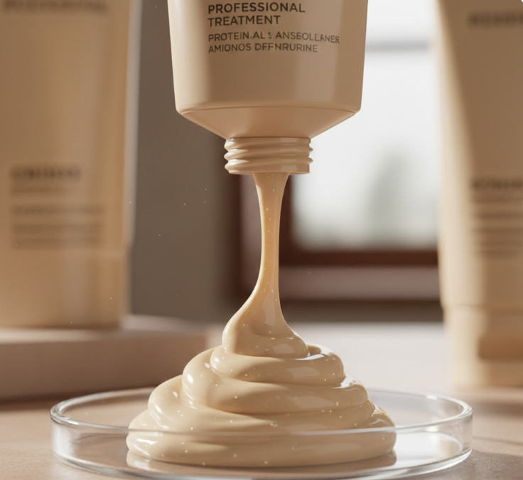 꾸덕하고 진한 제형의 전문가용 단백질 트리트먼트 모습