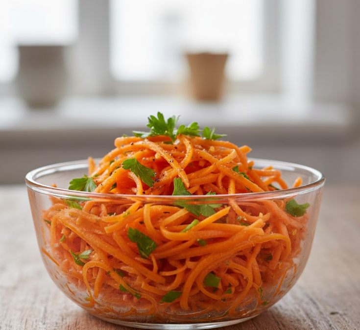 다이어트 식단으로 활용하기 좋은 올리브유 드레싱 당근 라페