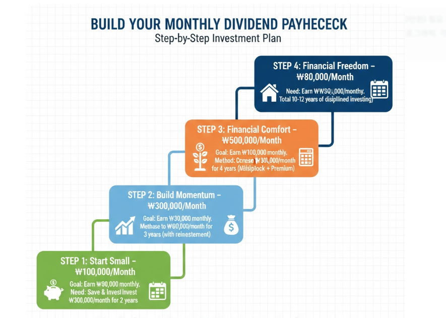 월 100만원 만들기 투자 계획표, 월배당 ETF 필요 투자금 계산기