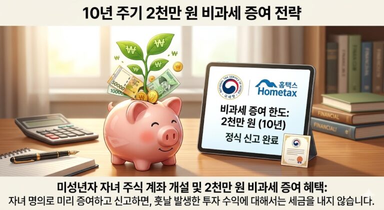 미성년자 자녀 주식 계좌 개설 및 2천만 원 비과세 증여 혜택